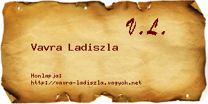 Vavra Ladiszla névjegykártya